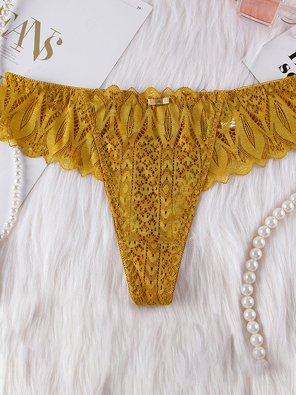 Femal Roman-Knot Lace T-back Panties
