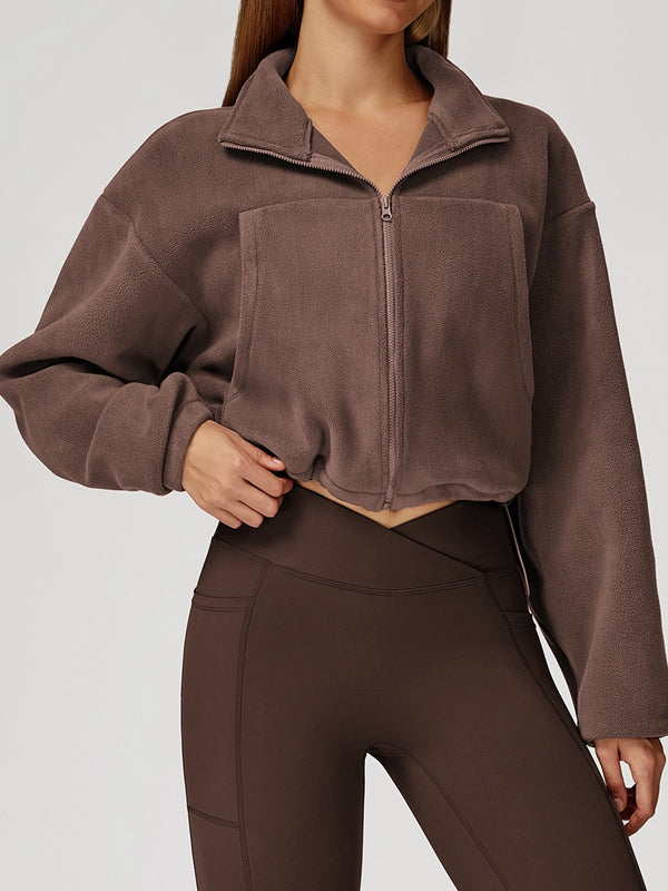Fleece Pocket Cropped Jacket