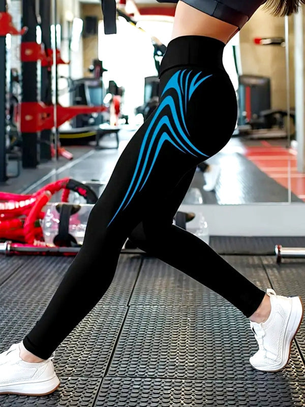 Contrast Color Print Leggings