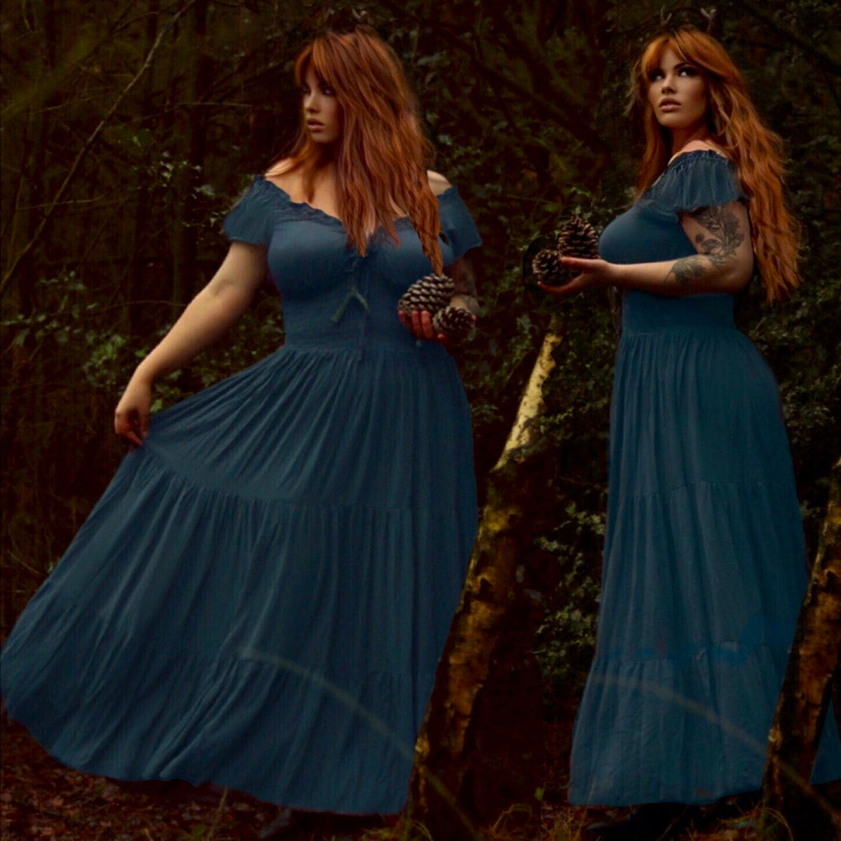 Liliana Rayon Crinkle Smocked Tiers Bohemian Maxi Dress