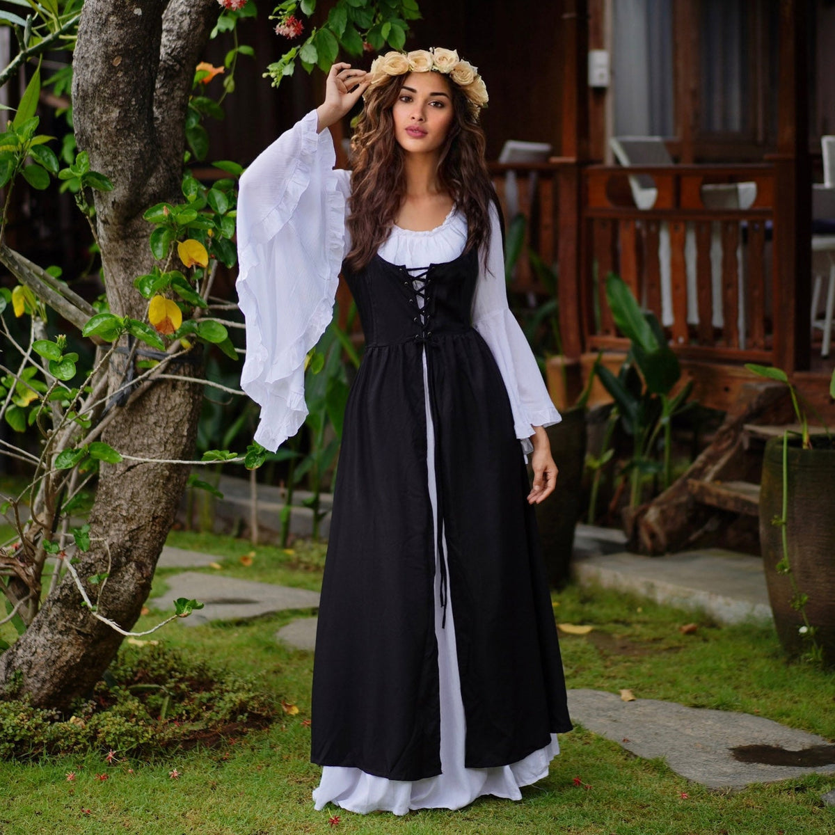 Macie Wiccan Medieval Set 2 Pieces Outfit Maxi Dress