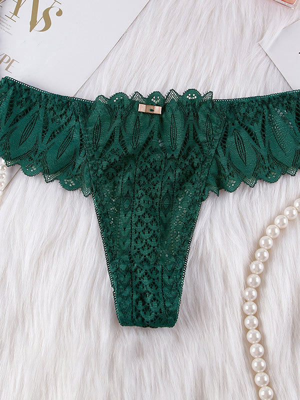 Femal Roman-Knot Lace T-back Panties
