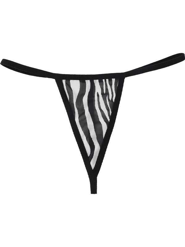 Lace Print T-back Panties