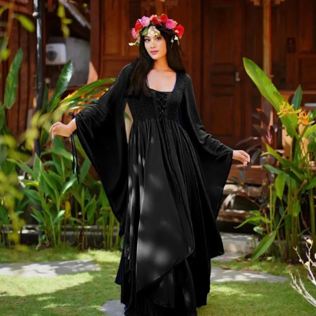 Bellamy Smocked Bodice Fairy Renaissance Maxi Dress