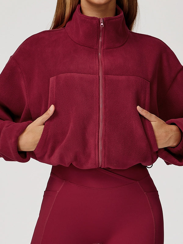 Fleece Pocket Cropped Jacket