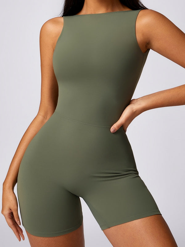 Hollow Out U Back High-Support Scrunch Bum Romper