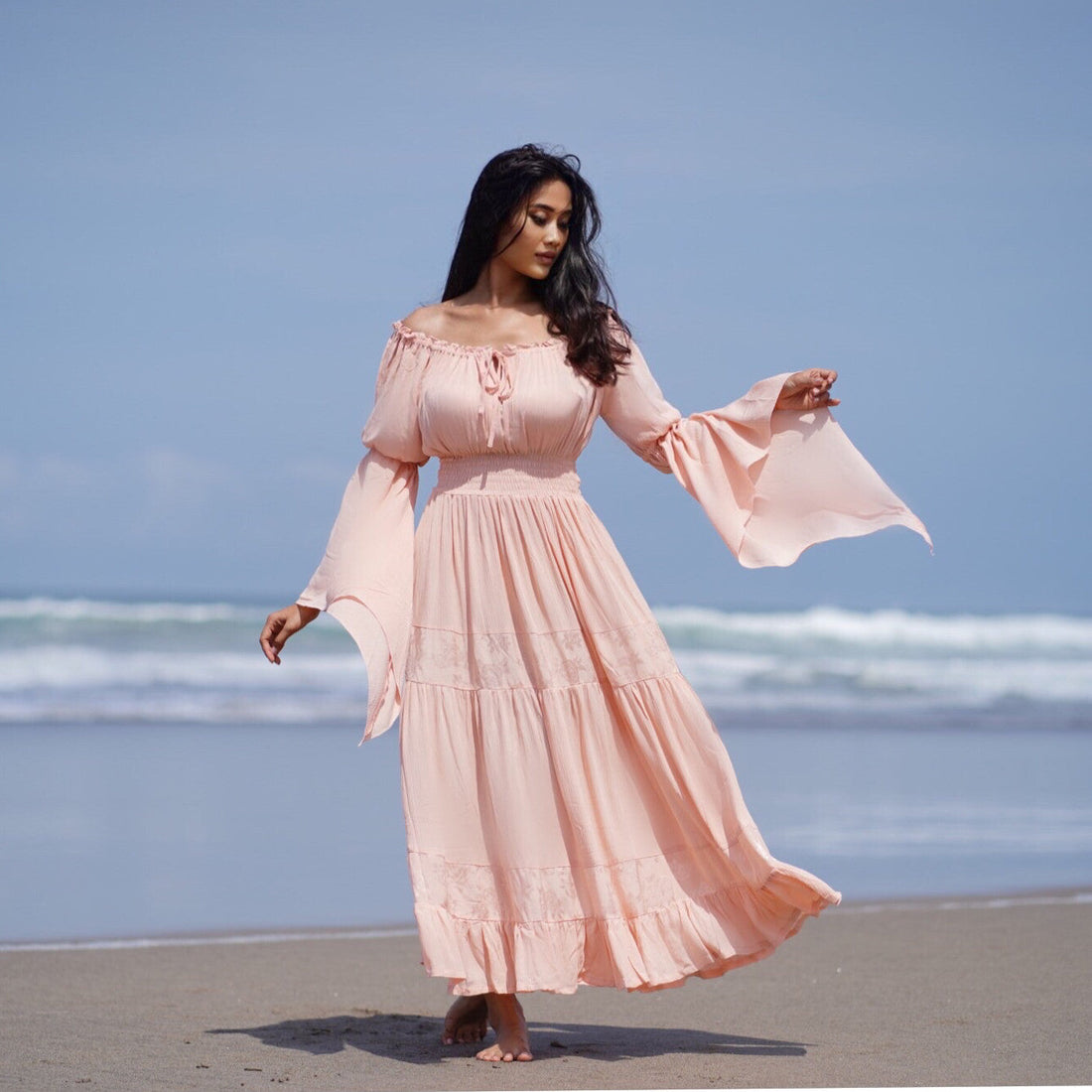 Ailani Elasticized Waist Renaissance Cottagecore Dress