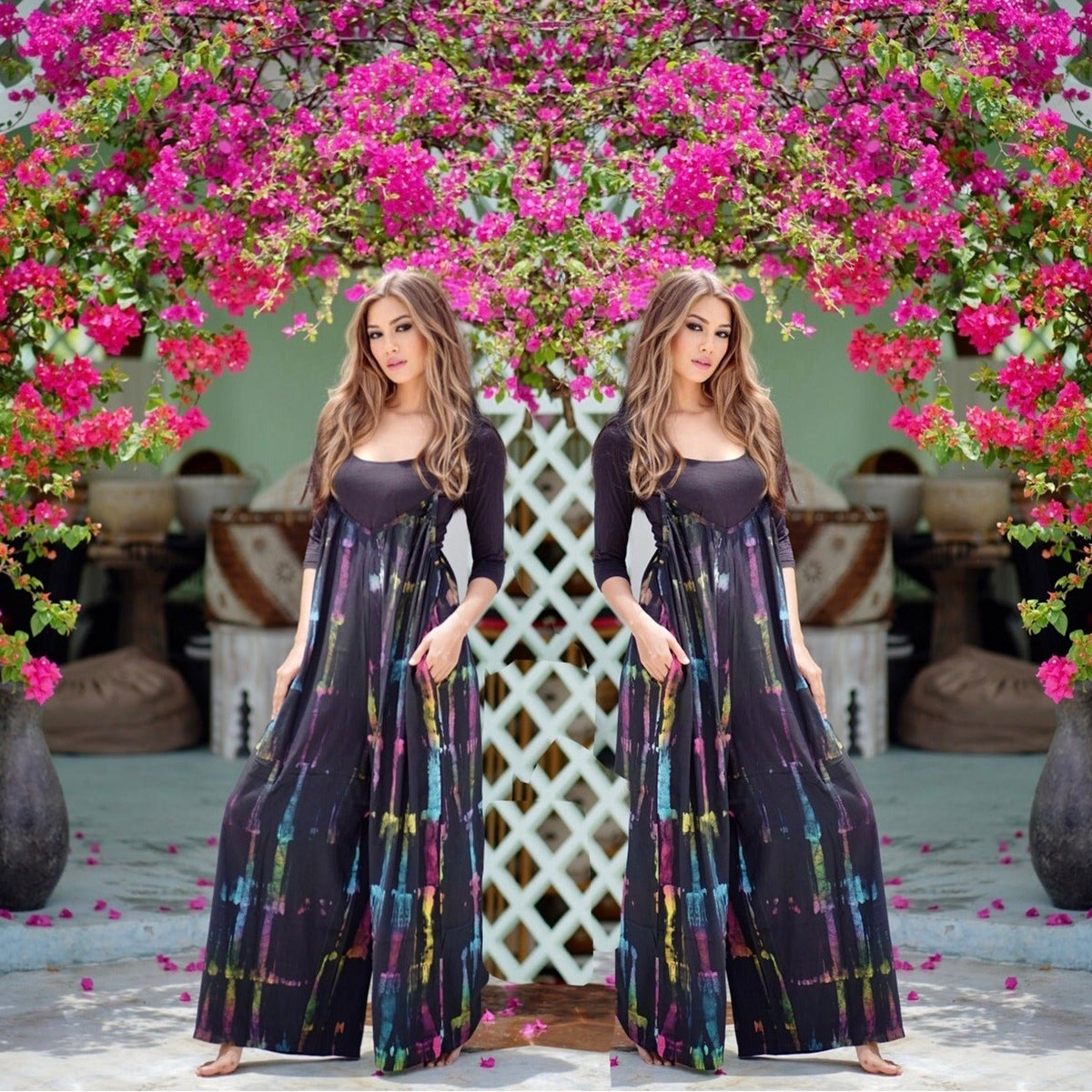 Annastacia Smocked Strappy Harem Sleeveless Jumpsuit