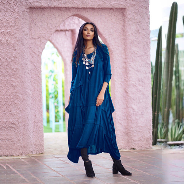 Riley Dress Boho Maxi Stretched Jersey A Line Resort To Wear