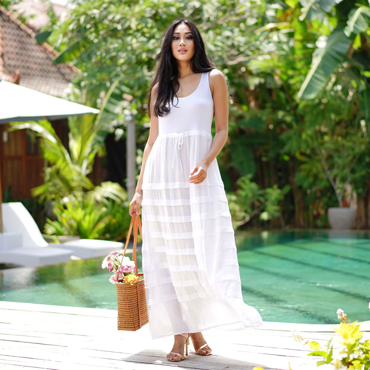 Aniya Baby Doll Bohemian Pleated Maxi Dress