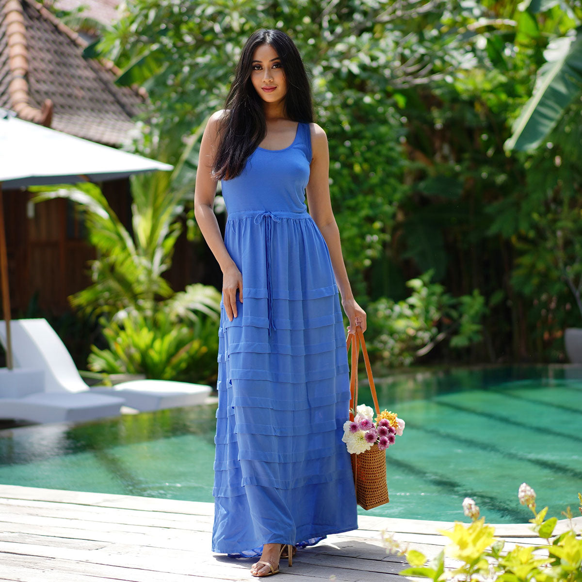 Aniya Baby Doll Bohemian Pleated Maxi Dress