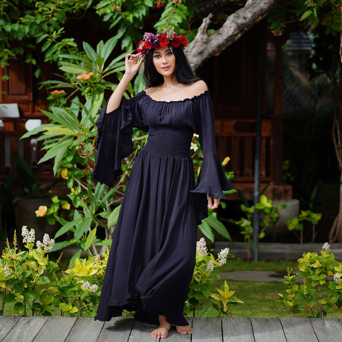 Kahlani CottageGoth Ren Faire Maxi Dress