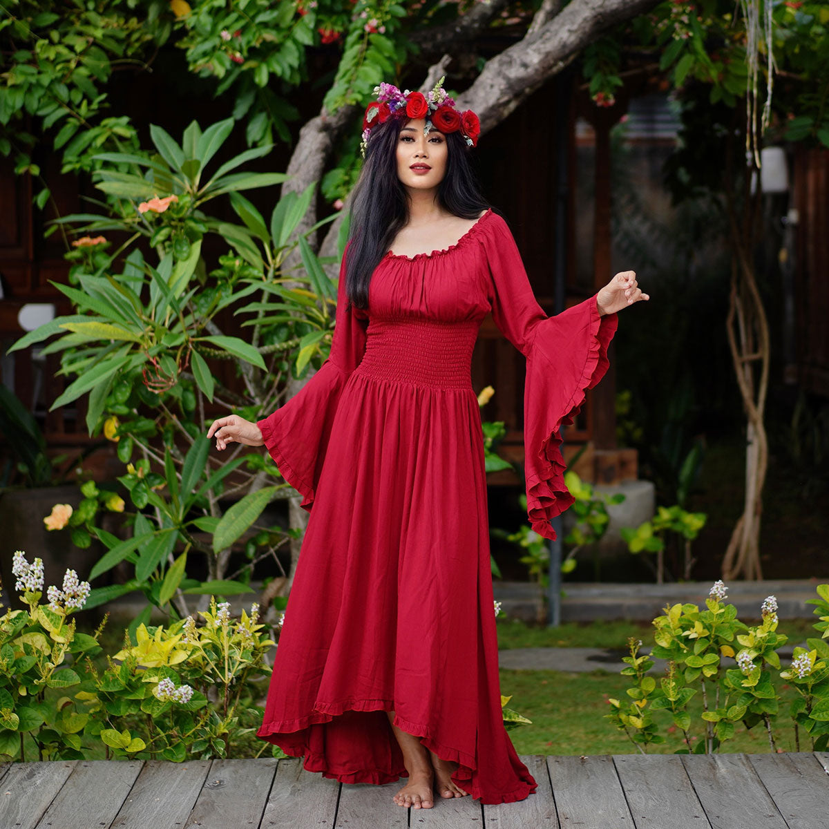 Kahlani CottageGoth Ren Faire Maxi Dress