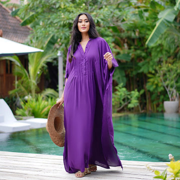 Jaylene Button Down Kaftan Maxi Dress