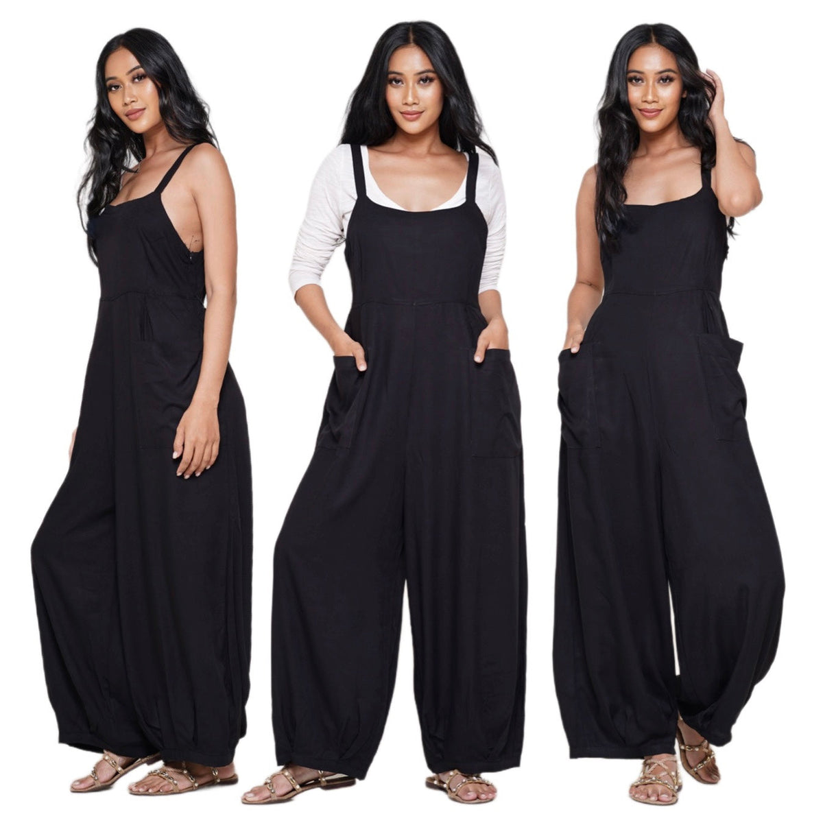 Aviana Elegant One Piece Spaghetti Strap Boho Jumpsuit