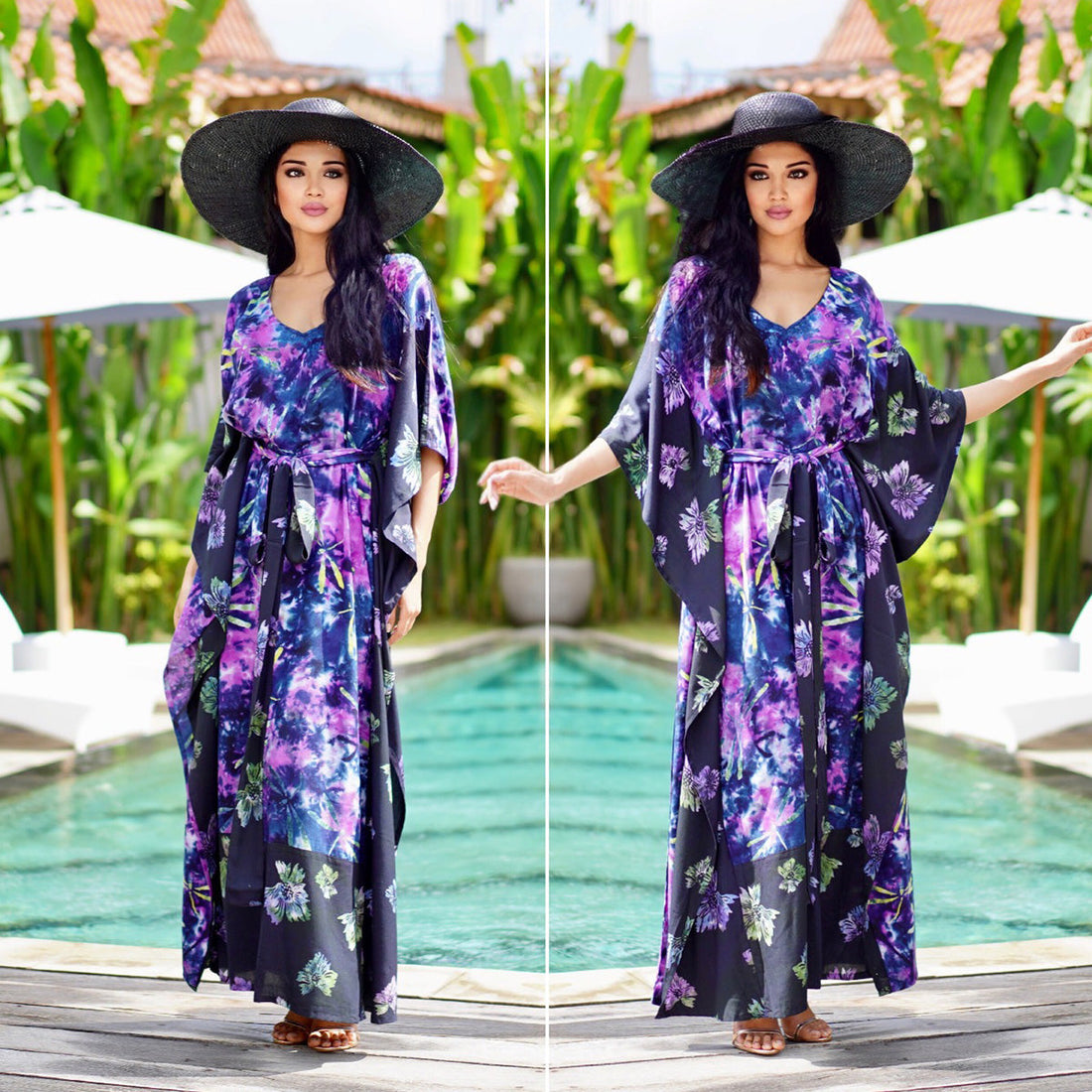 Kyleigh Boho Bali Batik Caftan Maxi Dress