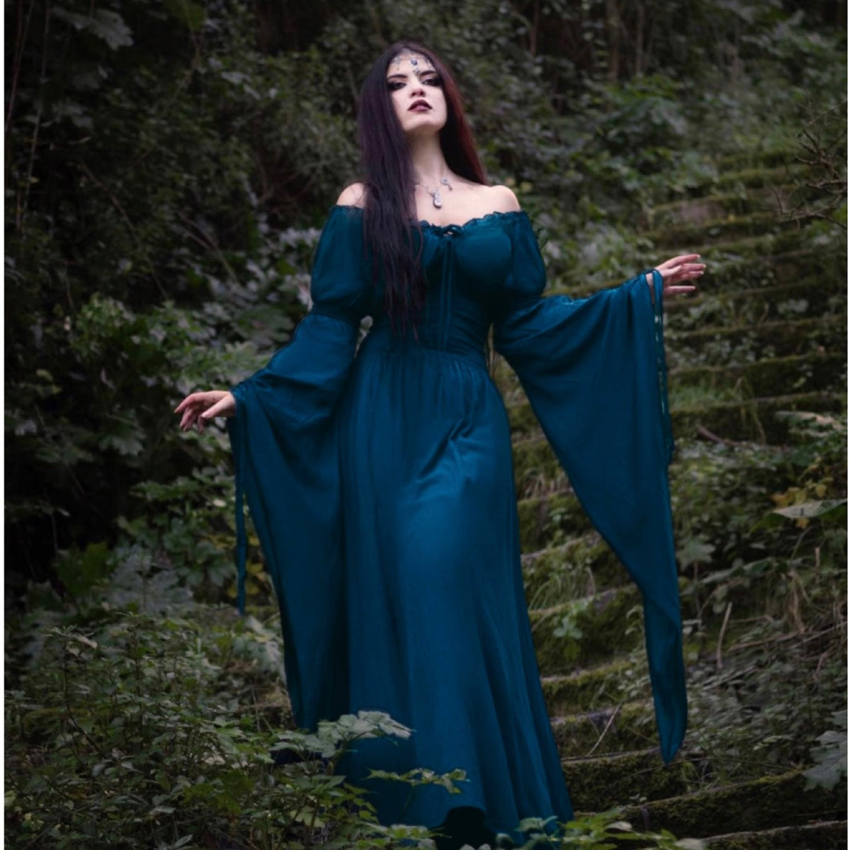 Helena Renaissance Flowing Sleeve Romantic Maxi Dress
