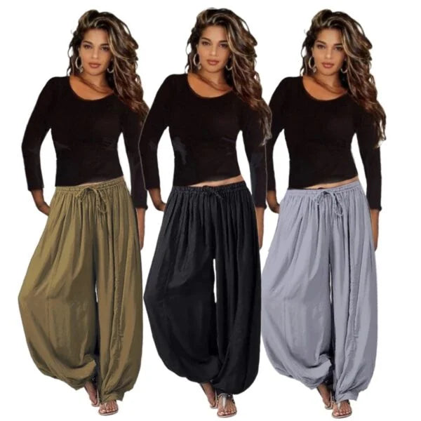 Olive Boho Drawstring Harem Pants