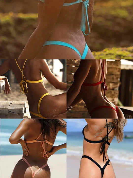Cross Cutout Micro Bikini Set