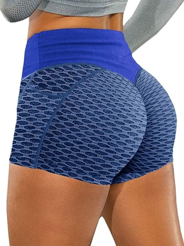 Honeycomb Pocket Peach Hip Spandex Gym Booty Shorts