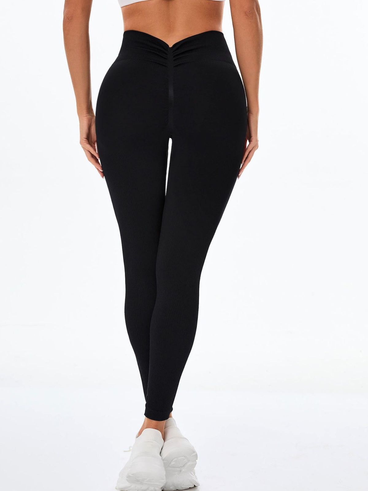 Deep V Seamless Quick Dry High-waisted Scrunch Bum Leggings