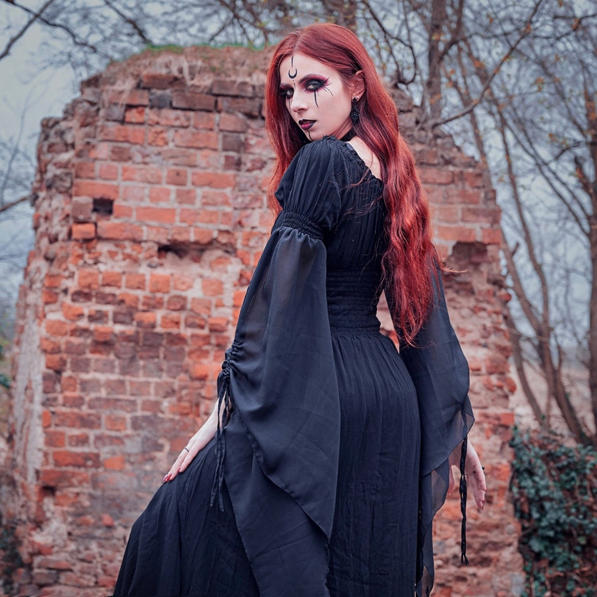 Helena Renaissance Flowing Sleeve Romantic Maxi Dress