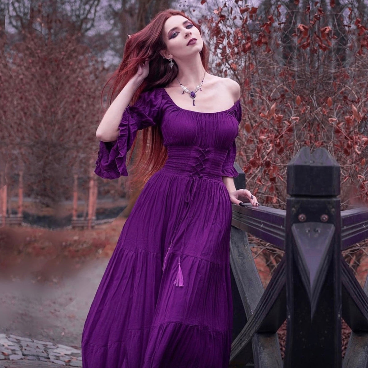 Iliana On Off Shoulder Corset Boho Dress
