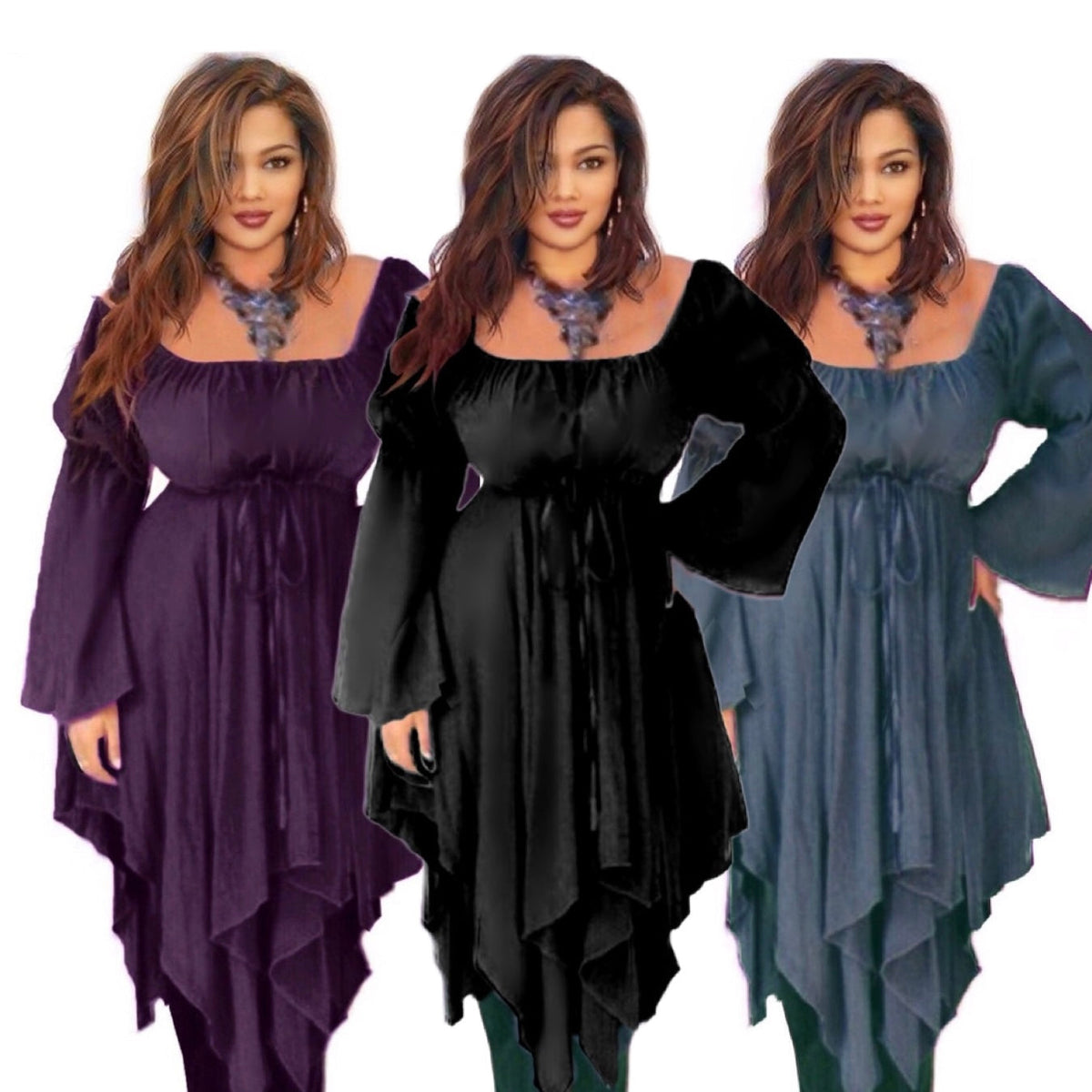 Lilah Asymmetric Hem Bohemian Blouse or Short Dress