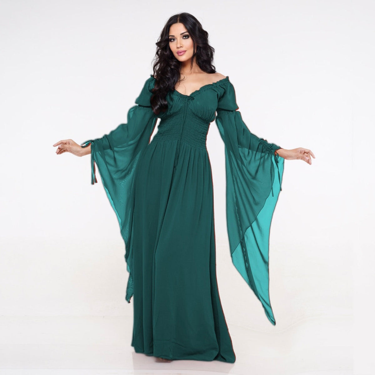 Helena Renaissance Flowing Sleeve Romantic Maxi Dress