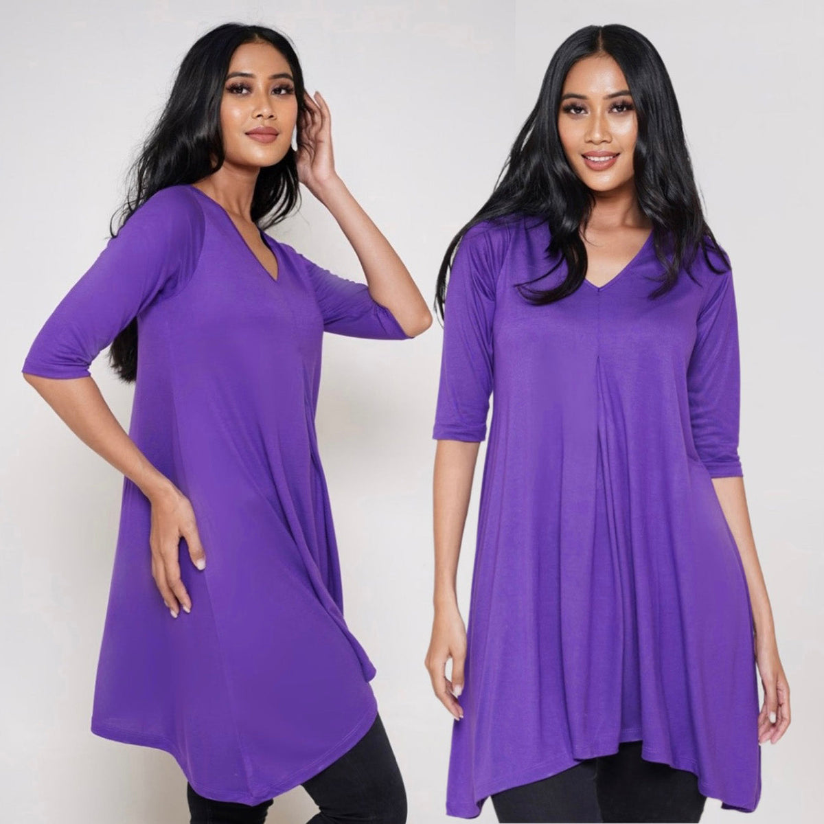 April Stretch Jersey A Line Bohemian Blouse