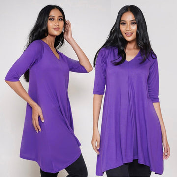 April Stretch Jersey A Line Bohemian Blouse
