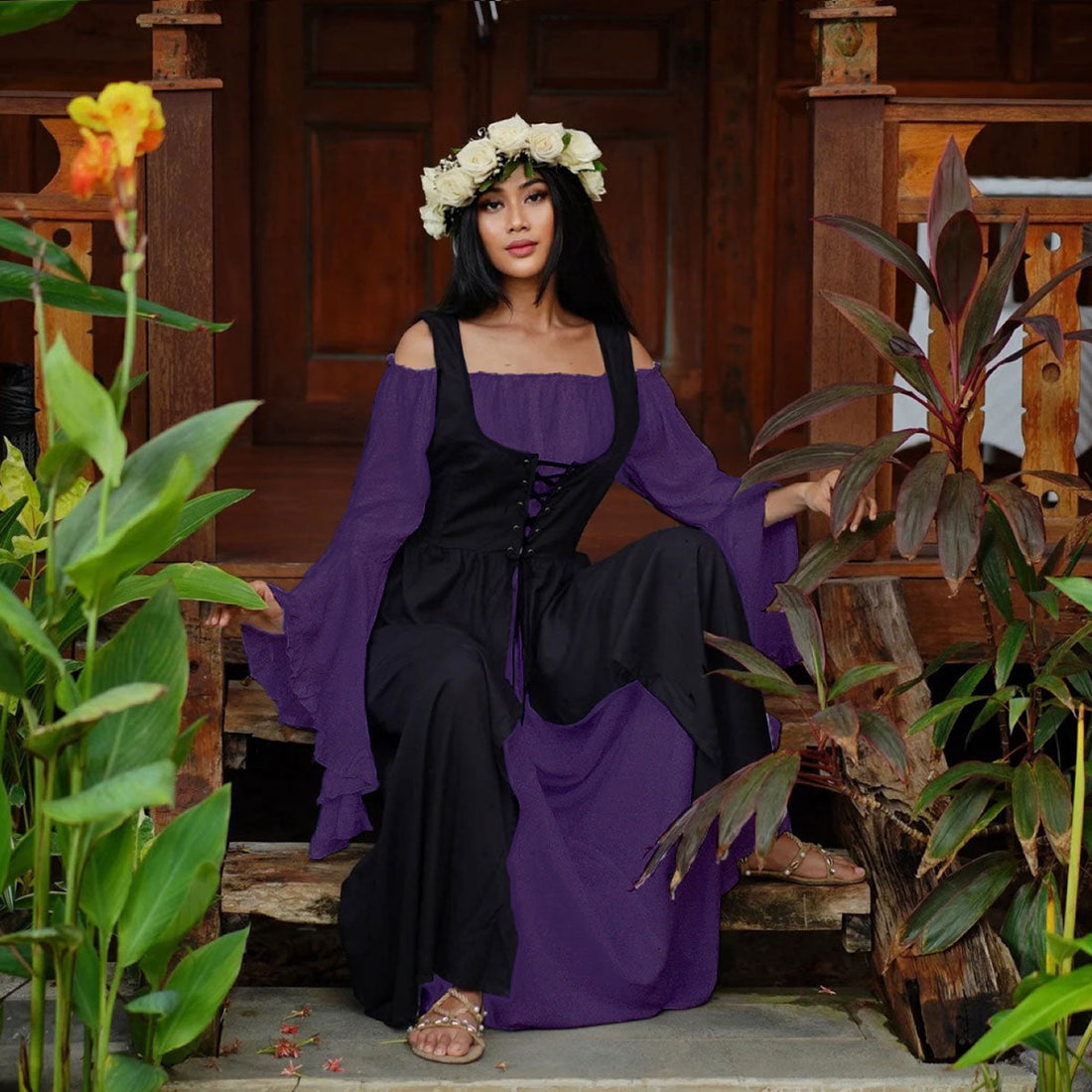 Sariah Corset Vest and Peasant Renaissance Dress