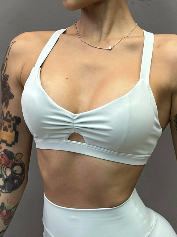 Folds Cutout Cross Back Sports Bras
