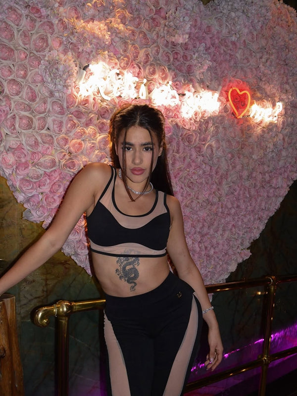 Super Sexy Unique Sheer Mesh Split Tracksuit