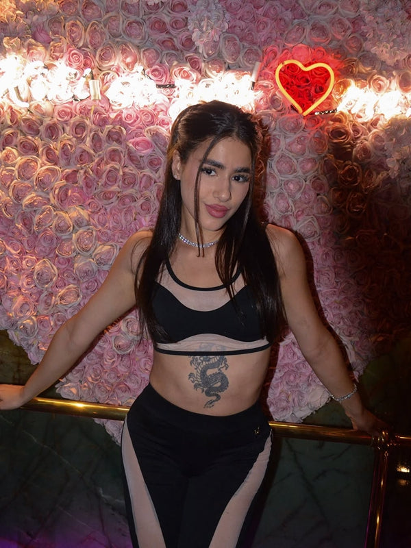 Super Sexy Unique Sheer Mesh Split Tracksuit
