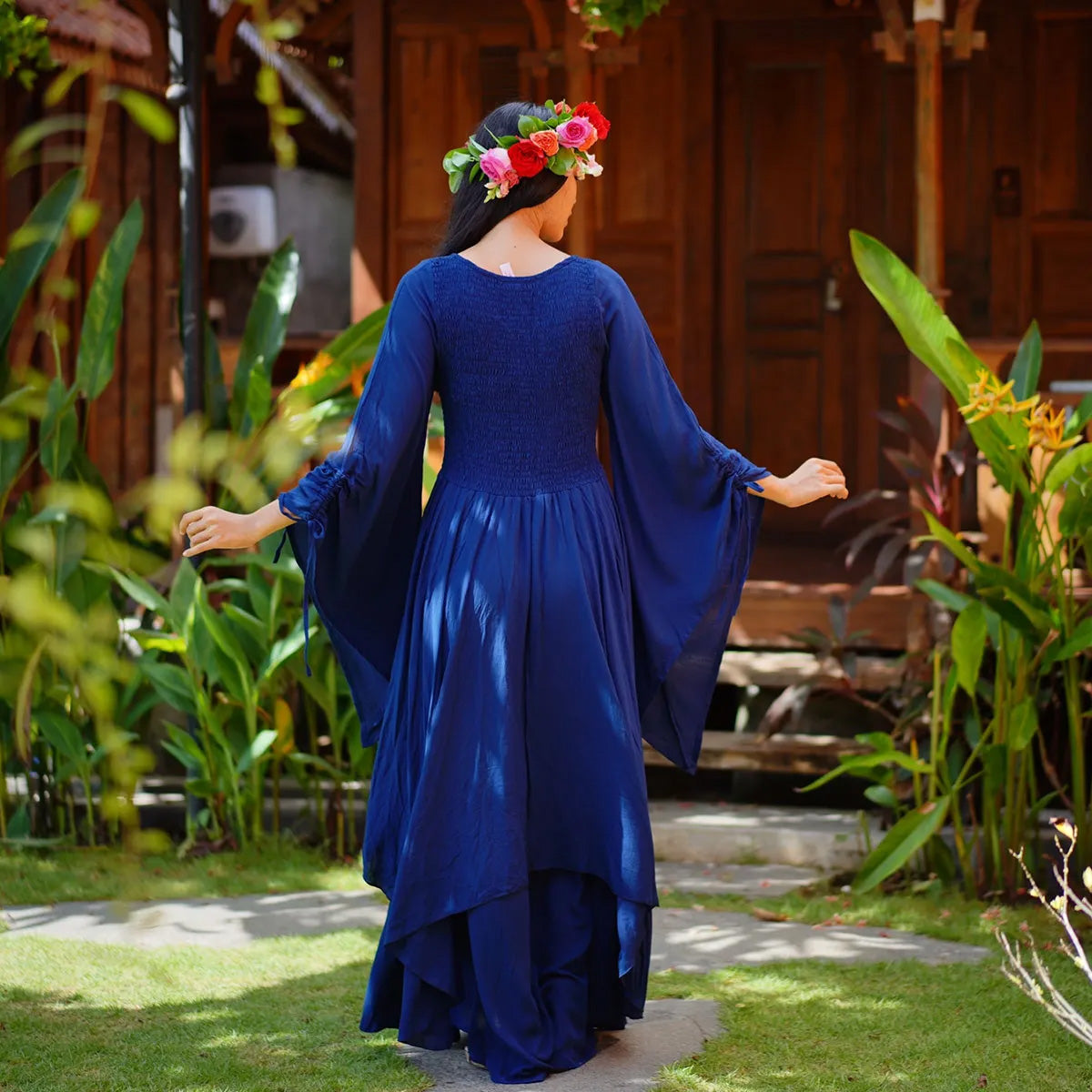 Bellamy Smocked Bodice Fairy Renaissance Maxi Dress
