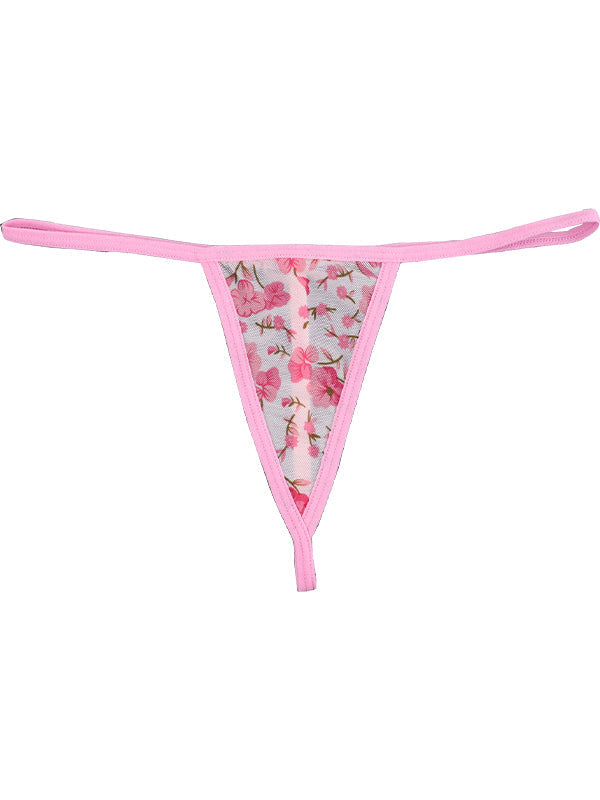Lace Print T-back Panties