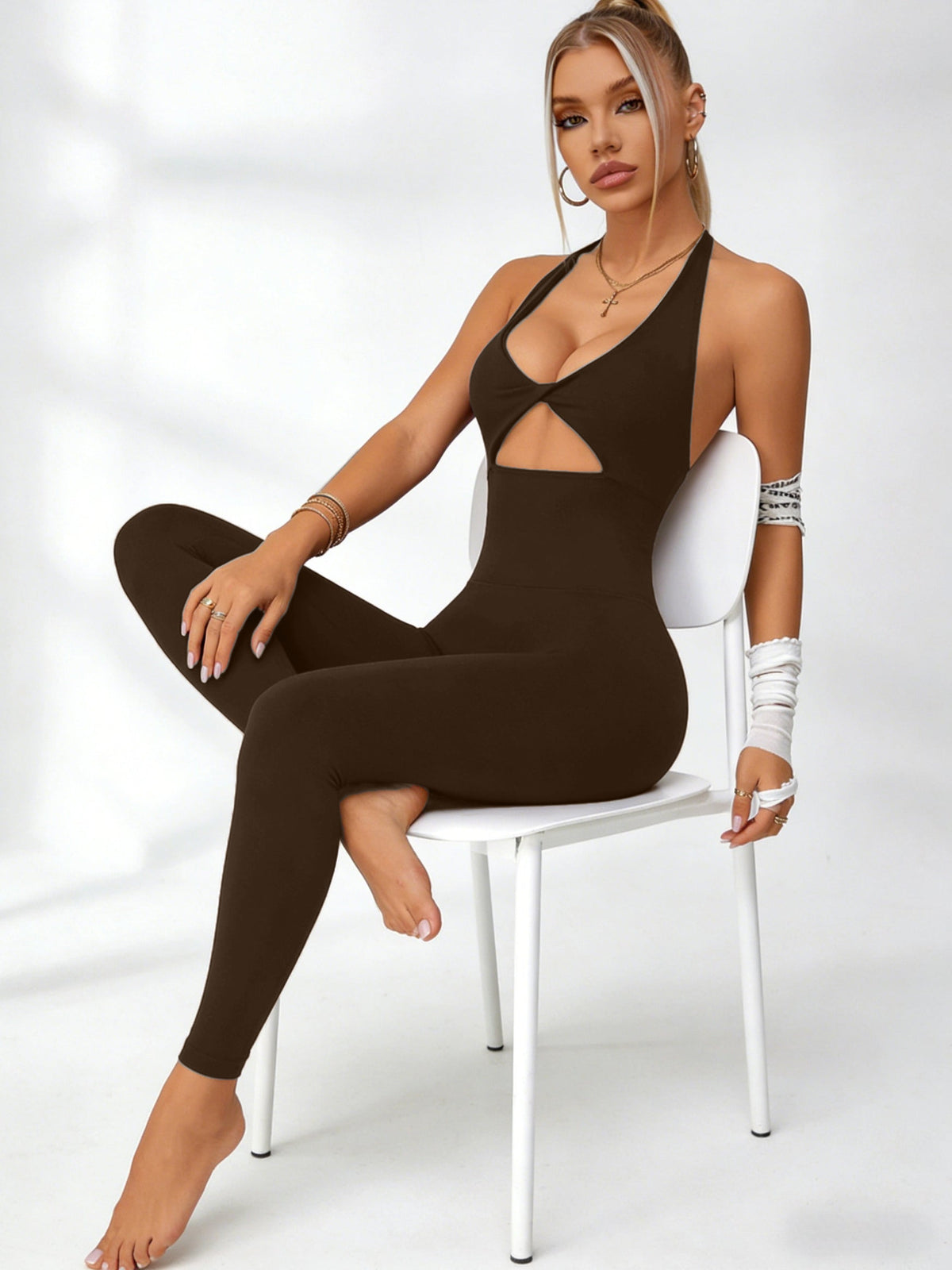 Hollow Out Backless Jumpsuit