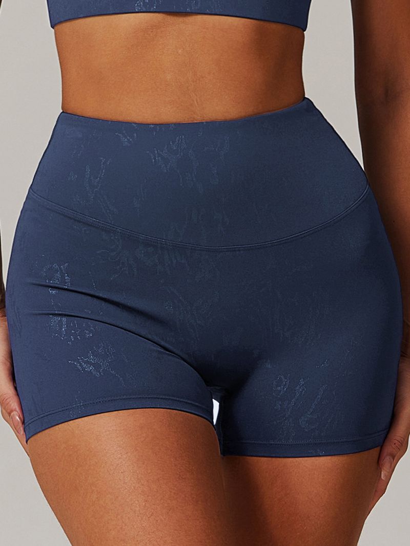 High-rise Hot Stamping Print Quick Dry Scrunch Bum Booty Shorts