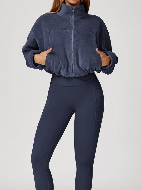 Fleece Pocket Cropped Jacket