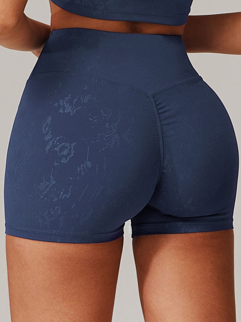 High-rise Hot Stamping Print Quick Dry Scrunch Bum Booty Shorts