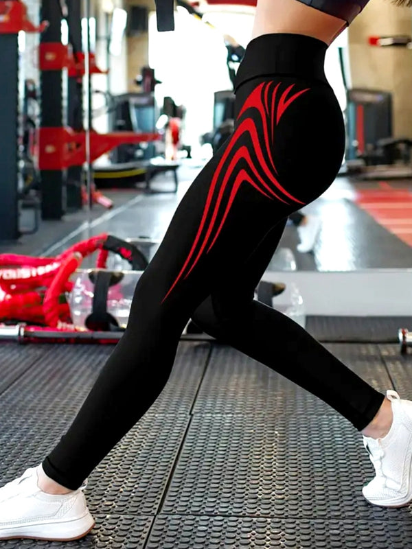 Contrast Color Print Leggings