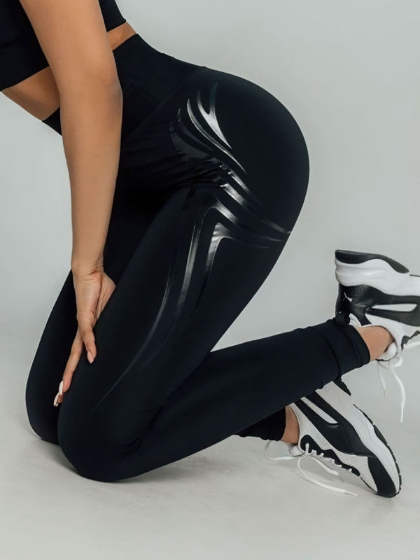 Contrast Color Print Leggings
