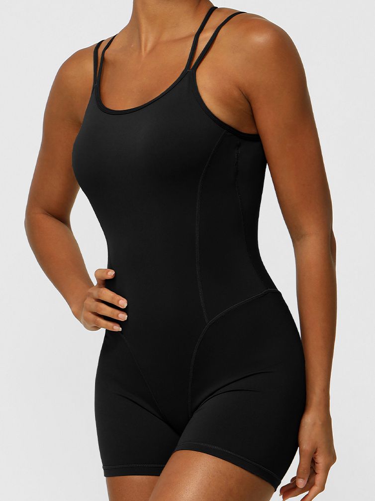 Cross Back U-shaped Backless Hip-lift Romper