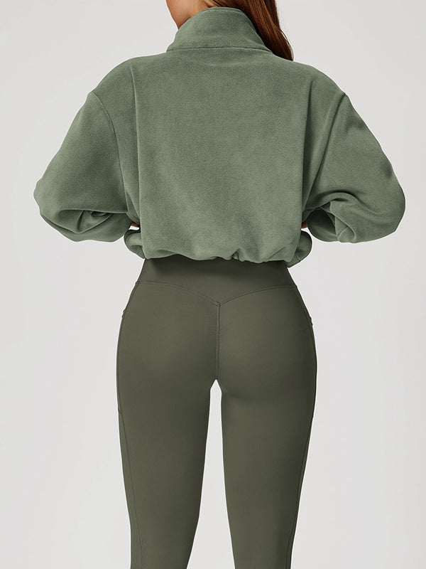 Fleece Pocket Cropped Jacket