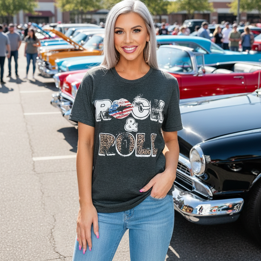 Zoey Rock Grey White Tee
