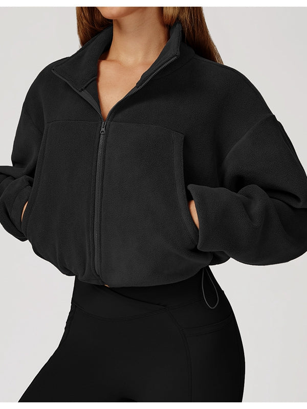 Fleece Pocket Cropped Jacket