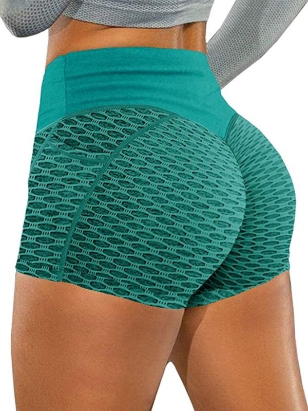 Honeycomb Pocket Peach Hip Spandex Gym Booty Shorts