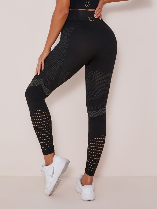 Breathable Mesh High Waist Hollow Out High Impact Sportswear