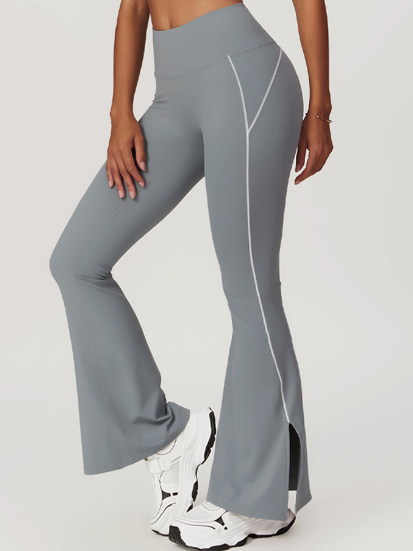 Flare Hip-lift High-waisted Split Pants